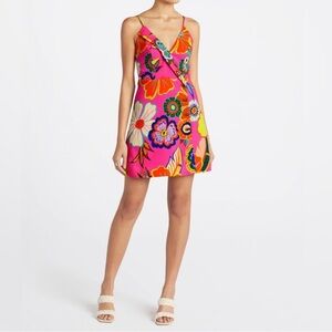 Farm Rio Full Garden Pink Mini Dress women’s XXS